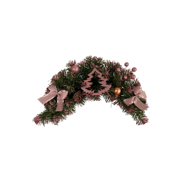 HANGING CHRISTMAS SWAG 46 CM PINK
