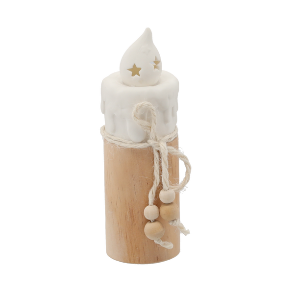 FIGURKA BOŽONAR. - SVÍČKA Z KERAMIKY 7 X 7 X 19 CM LED balení=6ks *1308