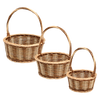 ZESTAW 3 KOSZYKÓW RATTANOWYCH Z RĄCZKĄ – NATURALNO-BRĄZOWY