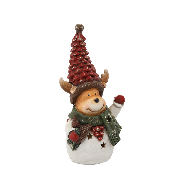 FIGURINE OF THE NATIVITY - BEAR/REINDEER IN A HAT 17 X 14 X 36 CM LED pack=2pcs
