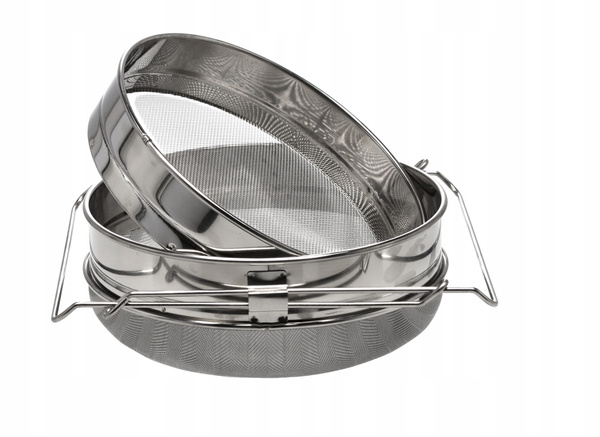 STAINLESS STEEL DOUBLE HONEY STRAINER 24 CM