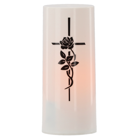 LED FLAME INSERT WITH CROSS 3974