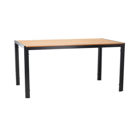 STEEL POLYWOOD TABLE 150 x 90 x 73 CM BLACK