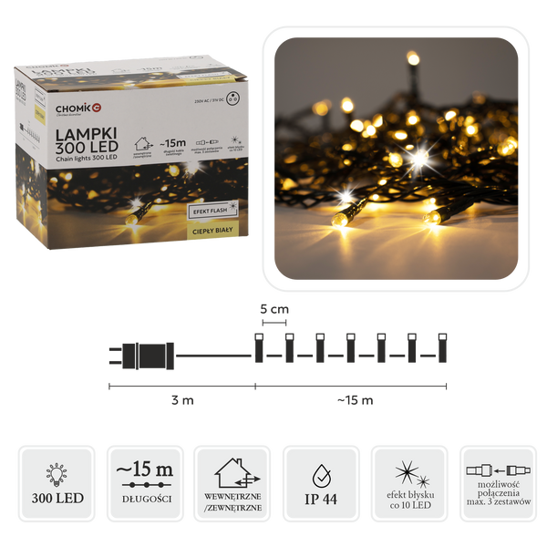 WARM WHITE LIGHTS LED 300L