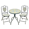 SET DE MOBILIER PENTRU GRĂDINĂ DIN METAL MOZAIKA "LEMONIA" MASĂ + 2 SCAUNE *4171