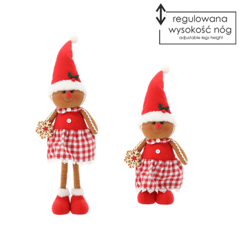 PERNÍK VÁNOČNÍ - DÍVKA 20 x 10 x 65 CM S TELESKOPICKÝMI NOHAMI *5577