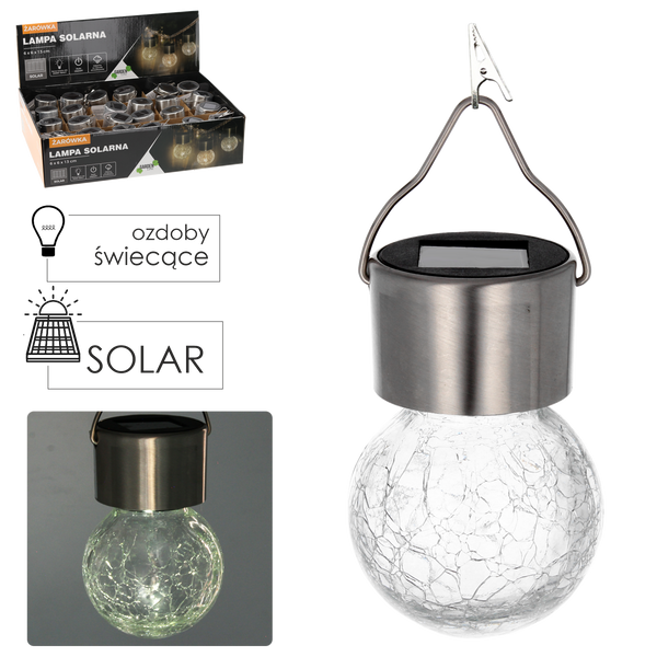 SOLAR LAMP BULB 6 x 6 x 13 CM disp.24pcs