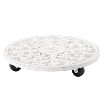 PODSTAWKA POD DONICZKĘ OKRĄGŁA DREWNIANA BIAŁA disp=12szt *5078