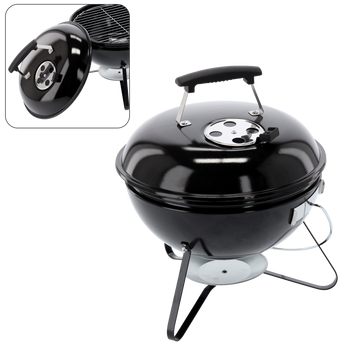 GRILL WĘGLOWY KULISTY NA NÓŻKACH Z POKRYWĄ 37 x 28/44 CM *0100