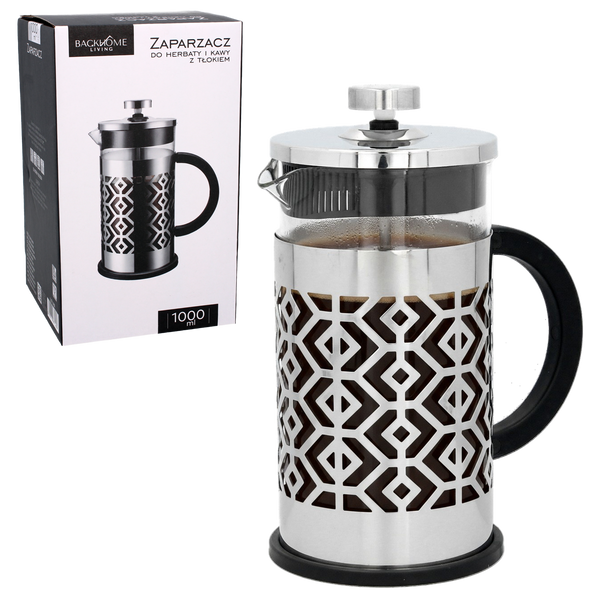 ZAPARZACZ DO HERBATY I KAWY 1000 ML Z TŁOKIEM *1489