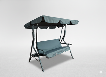 HUŚTAWKA OGRODOWA 170 x 110 x 153 cm ANTRACYT BEZ PODN. Z PODSTAWKAMI NA KUBEK