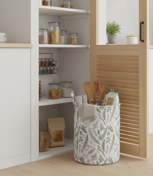 COȘ PENTRU RUFĂRII/JUCĂRII 30 x 42 CM ROTUND FRUNZE DIM. S *4953