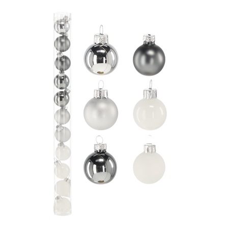 SET OF 11 CHRISTMAS TREE BAUBLES COLD COLORS 3 CM