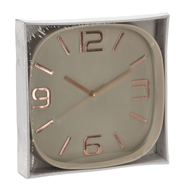 ZEGAR WISZĄCY KWADRATOWY 30,3 x 30,3 x 5,7 CM BEŻOWY/NIEBIESKI *5531