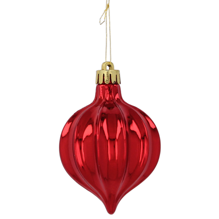 SET OF 12 BAUBLES 6 CM RED/GOLD/GREEN
