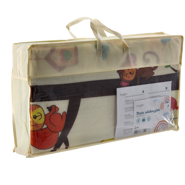 DWUSTRONNA MATA EDUKACYJNA 150x200x1 CM SKŁADANA ZWIERZĘTA + TORBA *4336