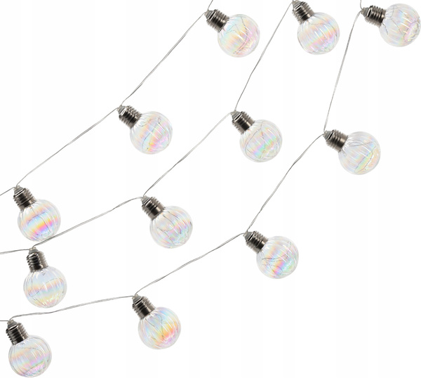 GARLANDĂ SOLARĂ DE JARDIN LUNGIME 2 + 3,8 M LORIS 20 LED OPAL ALB RECE *3576