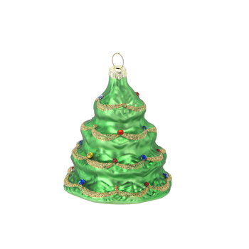 ORNAMENT DIN Sticlă - BRAZI DE CRĂCIUN 6,8 x 8,1 CM ambalaj=6buc *4709