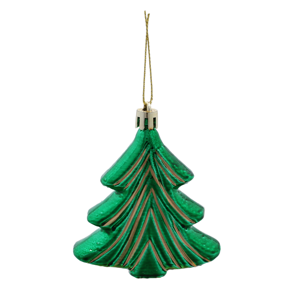 SET OF 6 CHRISTMAS TREE ORNAMENTS - WREATH / CHRISTMAS TREE 8CM pack=6sets