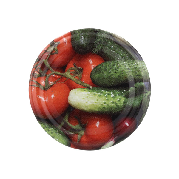 SET OF 10 LIDS DIA 82 CUCUMBER WITH TOMATO