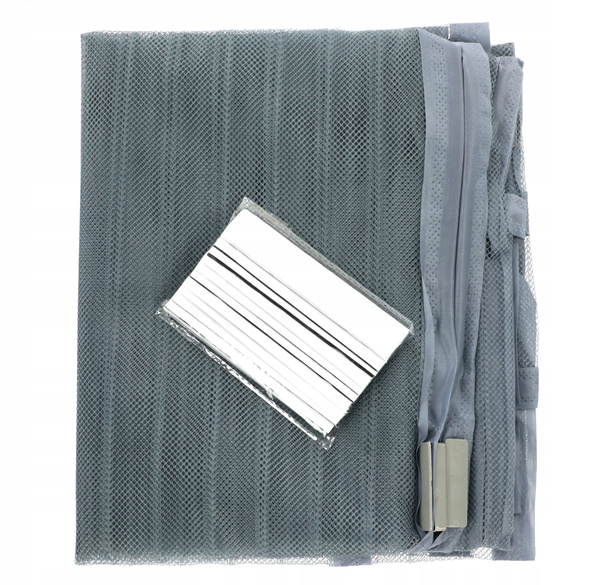 MAGNETICKÁ ZÁVESNÁ ZÁVORA PROTI HMYZU NA DVERÁCH 80/90/100 X 210/220 CM ŠEDÁ*5528