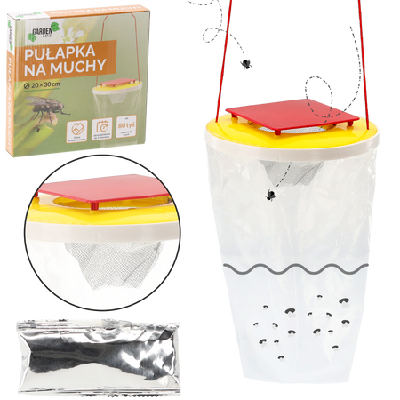 RED TOP FLY TRAP - INCLUDING BAIT 20 x 30 CM