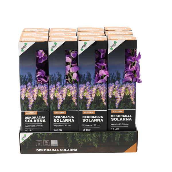 LAMPĂ SOLARĂ H 70 CM WISTERIA 40 LED ALB CALD disp=12buc.