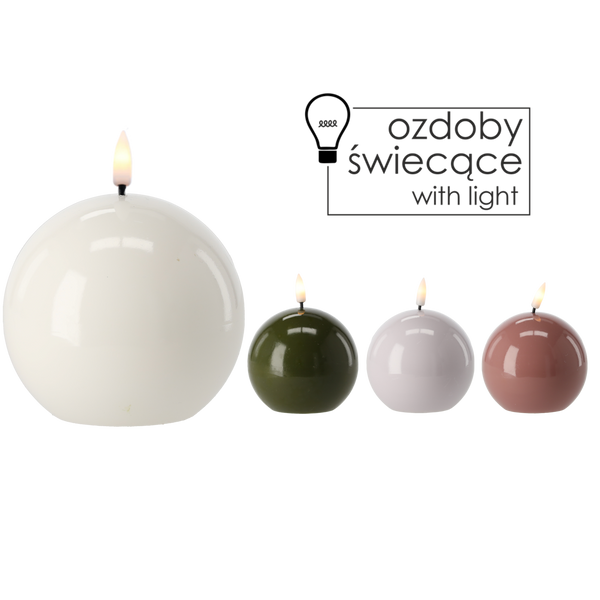 CANDLE DIN WAX LED - BOL 8,5 x 8,5 CM MIX CULOARE *9317