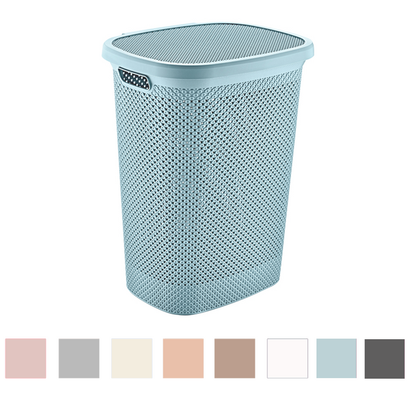 DIAMOND LAUNDRY BASKET WITH LID 60L