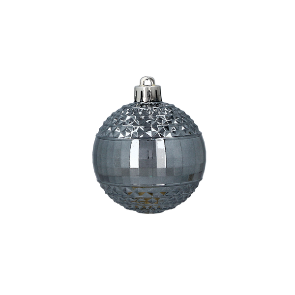 Súprava 6 ozdobných gulí 6 cm olivovej/ medi/ grafitovej mix vzorov tubus *7092