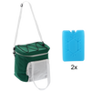 TORBA TERMICZNA 28 x 19 x 28 CM 14L ZIELONO-BIAŁA Z DWOMA WKŁADAMI CHŁODZĄCYMI *9325