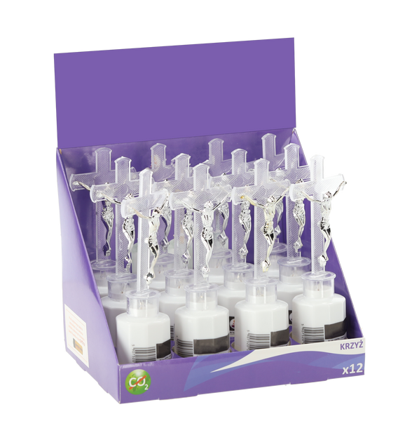 LED KŘÍŽOVÝ VLOŽKA S BATERIEMI MODRÝ*6357