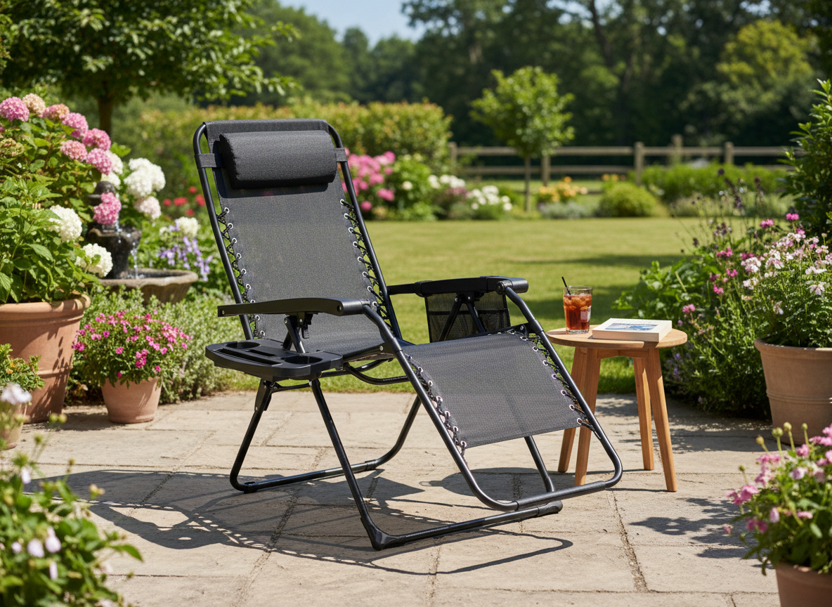 LEŻAK OGRODOWY "ZERO GRAVITY" SKŁADANY Z PODSTAWKĄ, KIESZONKĄ I ZAGŁÓWKIEM CZARNY 65 x 176 x 110 CM pol_pl_LEZAK-OGRODOWY-ZERO-GRAVITY-SKLADANY-Z-PODSTAWKA-KIESZONKA-I-ZAGLOWKIEM-CZARNY-65-x-176-x-110-CM-6189_8