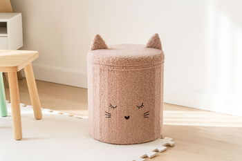 PUF ÎNCHIS CU COFRETA 28 x 28 x 34 CM ROZ *4236