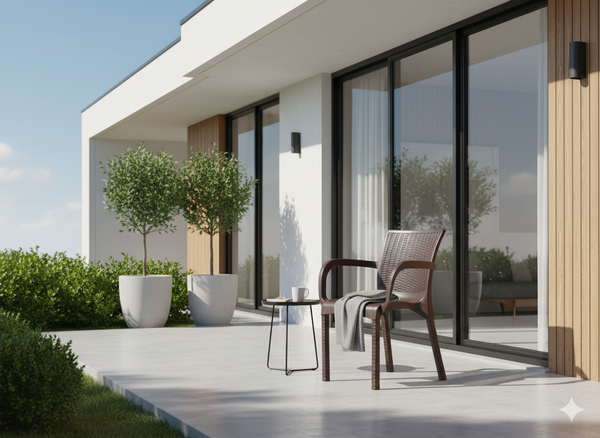 KRZESŁO OGRODOWE RATTAN 60 x 60 x 82 CM BRĄZ