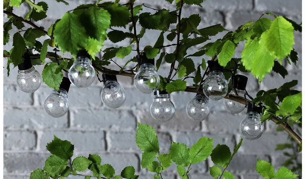 SOLÁRNA ZÁVES DĹŽKA 2 + 1,8 M RONA 10 LED TEPLÉ BIELE *3583