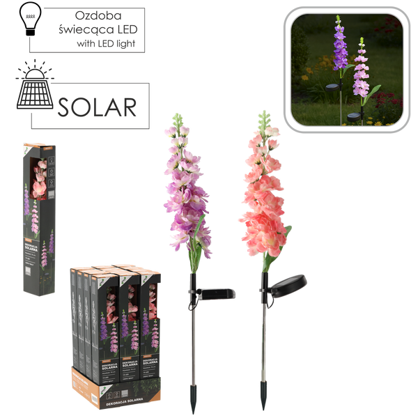 SOLÁRNA LAMPA H 70 CM MEČÍK 15 LED TEPLÁ BIELA MIX FARIEB disp=12ks *4729