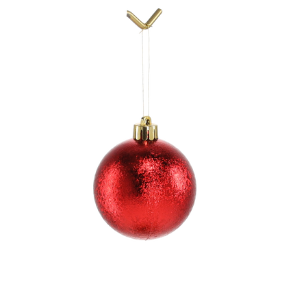 SET OF 9 BAUBLES 6 CM RED/GOLD/SILVER