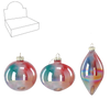 IRIDESCENT GLASS ORNAMENT MIXED PATTERNS