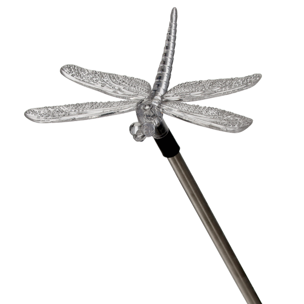 SOLAR LANTERN LATIS 12.5 x 9.5 x 70 CM SILVER HUMMINGBIRD / BUTTERFLY / DRAGONFLY COLD WHITE