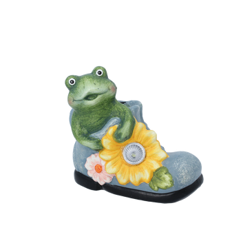 GARDEN FIGURINE – FROG WITH FLOWER 16 X 9 X 14,5 CM LED pack=4 pcs