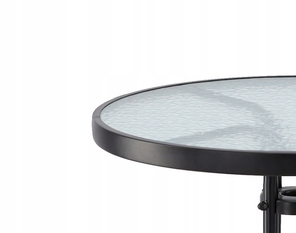 ZAHRADNÍ STOLIK KULATÝ 60 x 60 x 70 cm/ do sady 2 židle + stůl/ ČERNÝ *2262