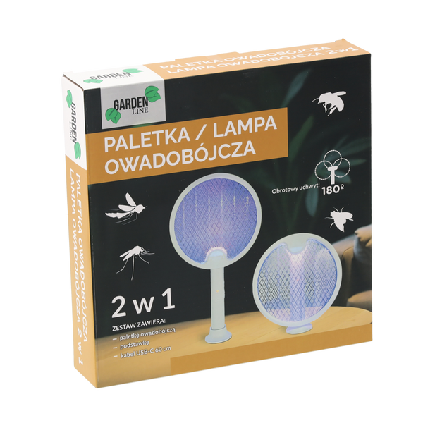 PALETKA NA HMYZ 2V1 S 3 UV DIODAMI USB-C *0442