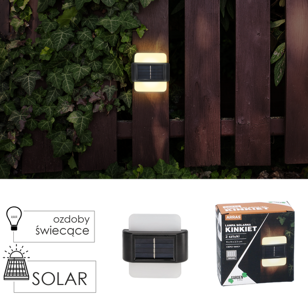 SET OF 2 SOLAR LAMPS - TICKET 9 X 9 X 2.3 CM ARRAS LED COLOR WHITE