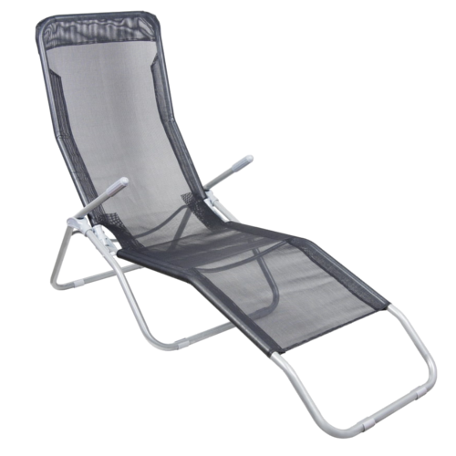 GARDEN LOUNGER BLACK 189x57x30/H96 cm *5897