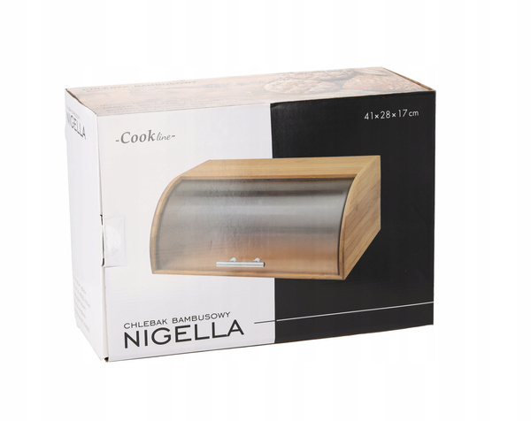 CHLEBAK NIGELLA - BAMBUSOWY Z POKRYWĄ Z TWORZYWA SZTUCZNEGO 41 x 28 x 17 CM *3161