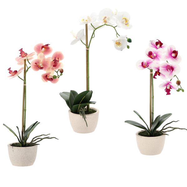 UMELÝ KVET - ORCHIDEA MIX 3 FARBY 43 CM bal=6 ks*4801