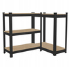 REGAŁ 5-POZIOMOWY 180 x 90 x 40 CM CZARNY UDŹWIG PÓŁKI: 175 KG *7392