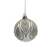SET OF 8 CHRISTMAS BAUBLES SILVER 6 CM