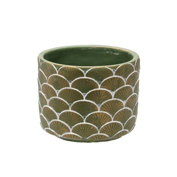 Cement cover for pot 17 x 17 x 15 CM Green - Gold